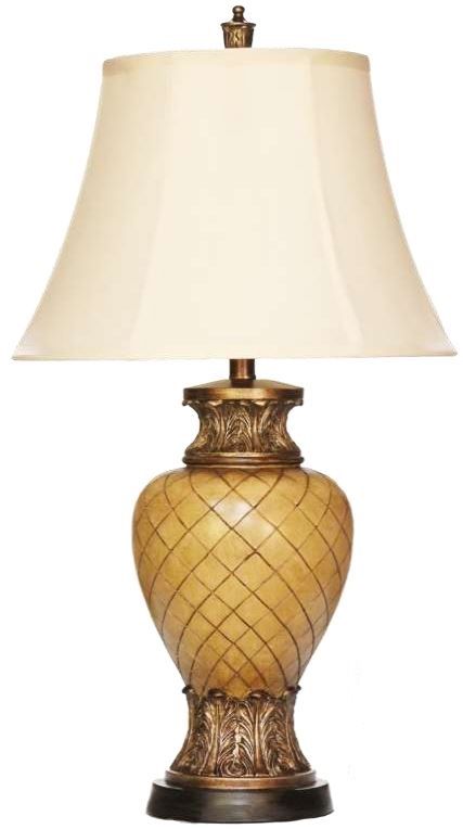 H & H Lamp Ivory & Gold Lamp