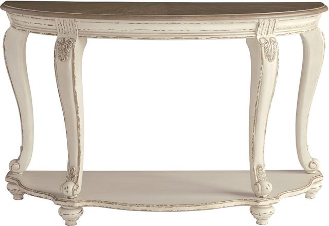 Signature Design by Ashley® Realyn White/Brown Sofa Table-1