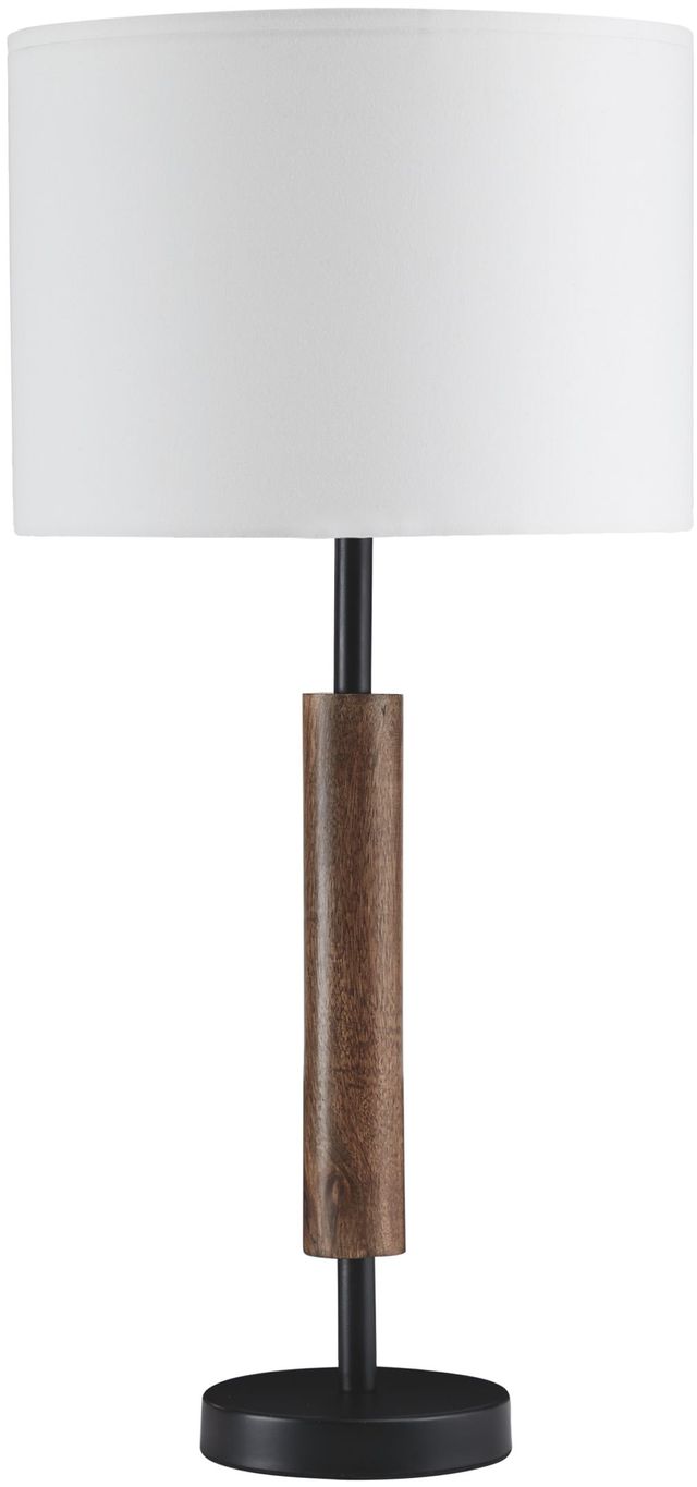 Signature Design by Ashley® Maliny Set of 2 Black/Brown Wood Table Lamps 1