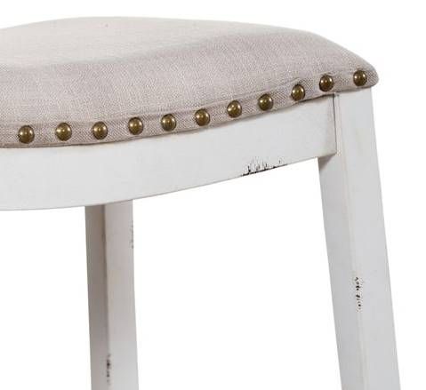 Liberty Vintage Series Antique White Backless Counter Stool 18