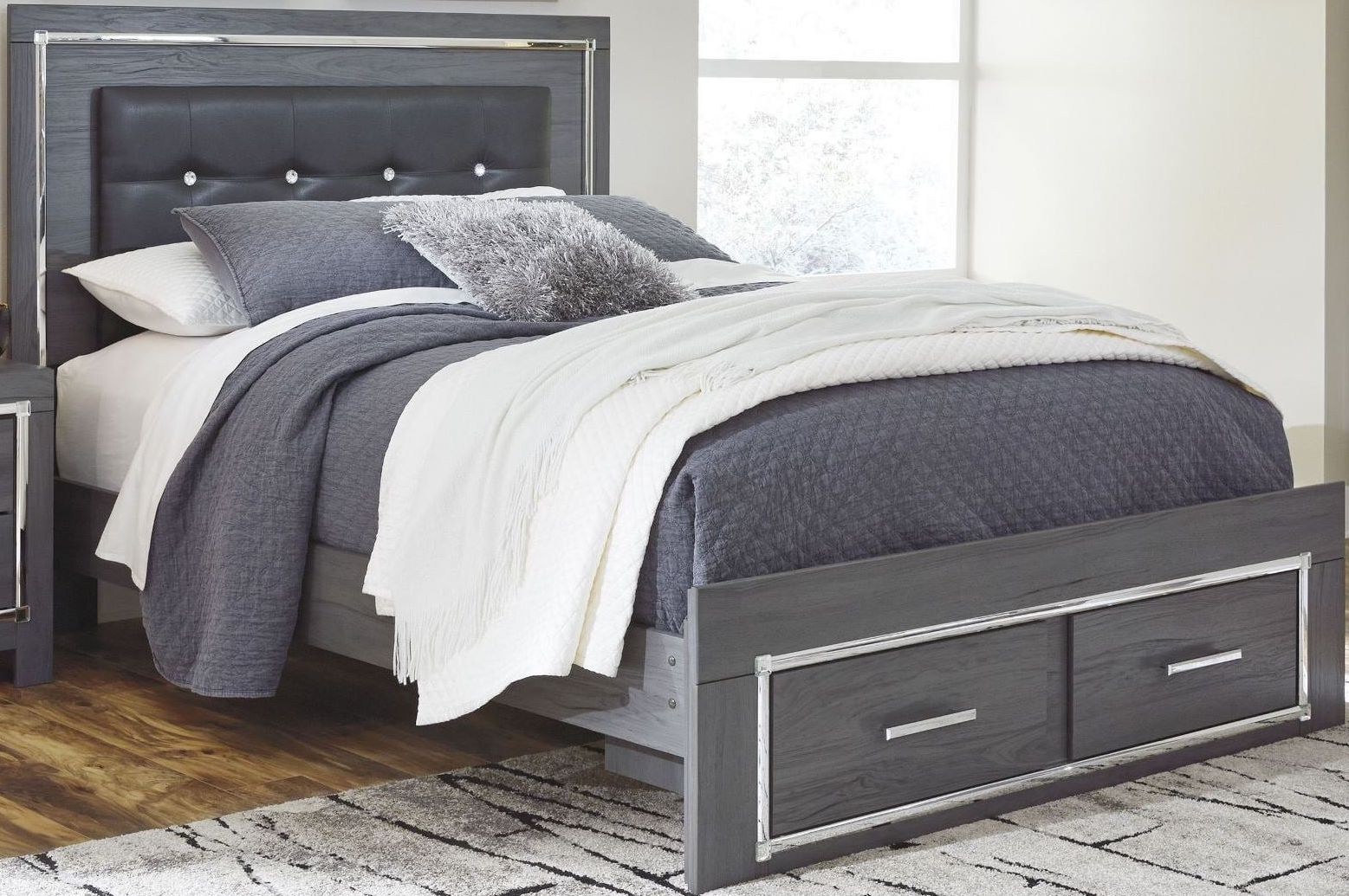 Signature Design By Ashley® Lodanna 3-Piece Gray Full Panel Bed Set ...