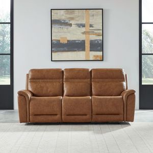 Liberty Cooper Leather Power Reclining Sofa With Power Headrests