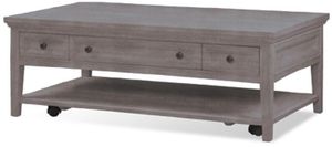 Magnussen Home® Paxton Place Dovetail Grey Rectangular Cocktail Table with Casters
