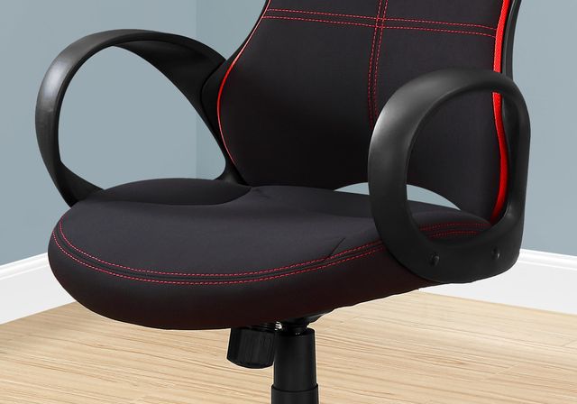 Monarch Specialties Inc. Black and Red Fabric Multi Position Office Chair 5
