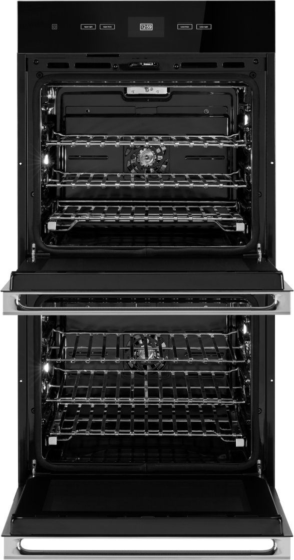 JennAir® NOIR™ 27" Floating Glass Black Double Electric Wall Oven 1
