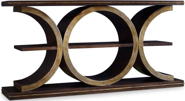 Hooker® Furniture Melange Presidio Dark Walnut/Gold Console Table-0