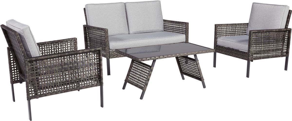 Signature Design by Ashley® Lainey Brown/Grey Loveseat/Chairs/Table Set