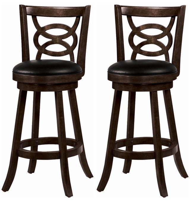 Coaster® Calecita Set of 2 Cappuccino Swivel Bar Stools