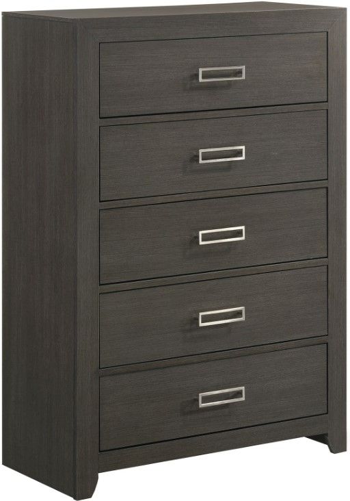 Elements International Sasha Dark Gray Chest | Hubbard and Hoke Furniture