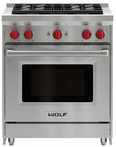 Wolf® 30" Stainless Steel Pro Style Gas Range-GR304-0