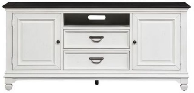 Liberty Allyson Park Wirebrushed White 66" TV Console-1