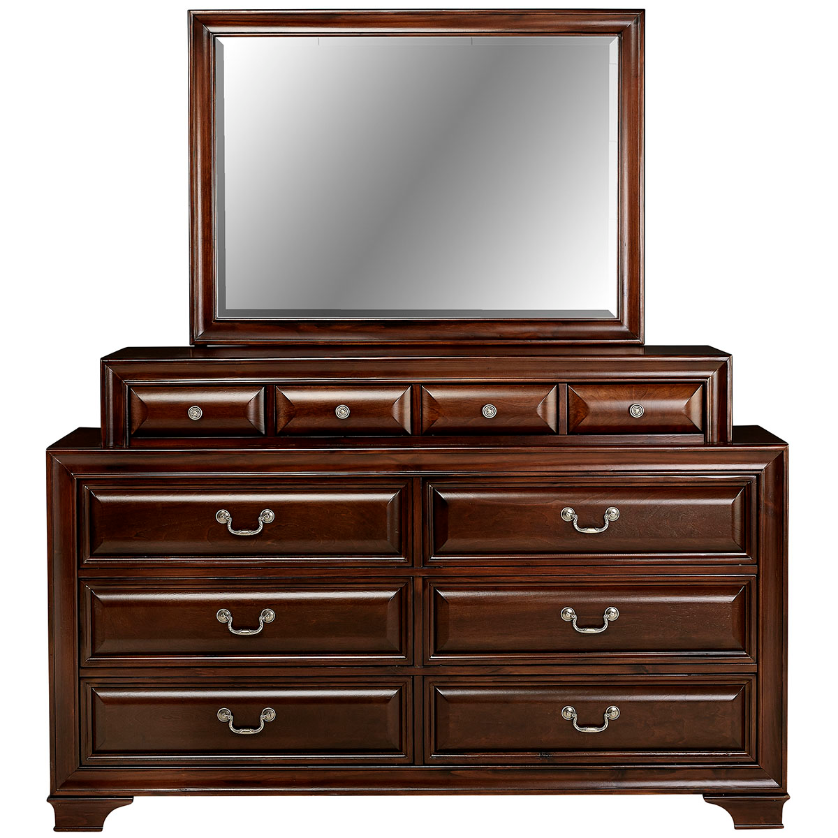 Mill Valley II Cherry Queen Storage Bed, Dresser, Mirror And 2 One ...