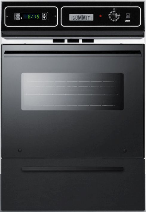 Summit® 24" Black Gas Built In Single Oven 0