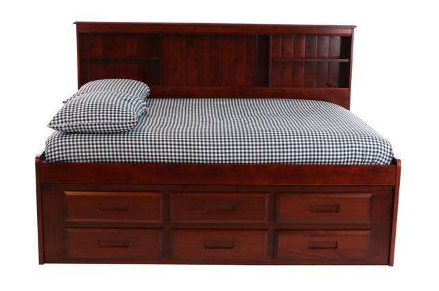 Donco Trading Company Full Bookcase Daybed With Under Bed Drawer Storage-1