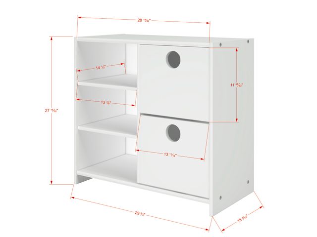 Donco Trading Company White Circles Low Loft Drawer Chest-1