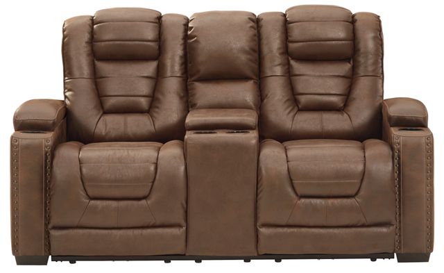 Signature Design by Ashley® Owner's Box Thyme Power Reclining Loveseat with Adjustable Headrest 1