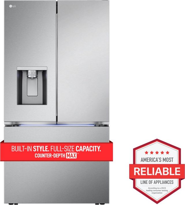 LG 25.5 Cu. Ft. PrintProof™ Stainless Steel Counter Depth French Door Refrigerator -1