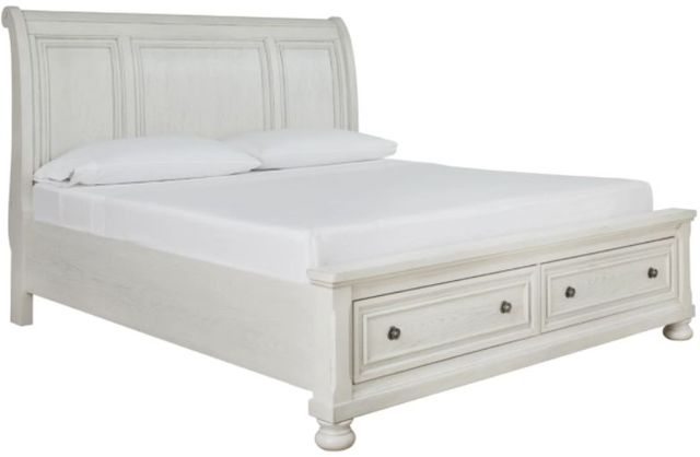 Signature Design by Ashley® Robbinsdale Antique White Queen Sleigh Storage Bed