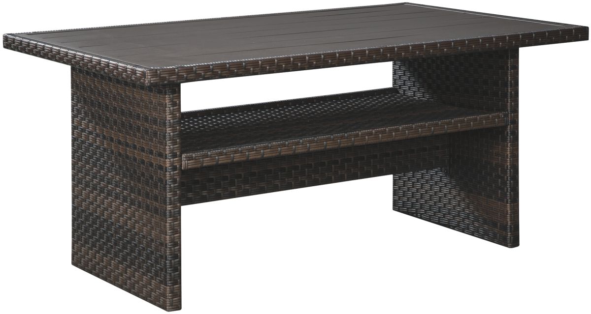 Signature Design by Ashley® Easy Isle Dark Brown/Beige Rectangular Multi-Use Table