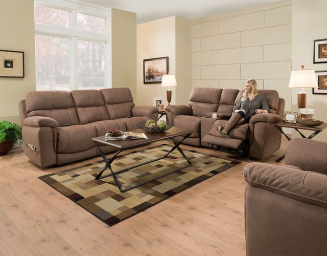 HomeStretch Amber Power Reclining Loveseat with Console 1