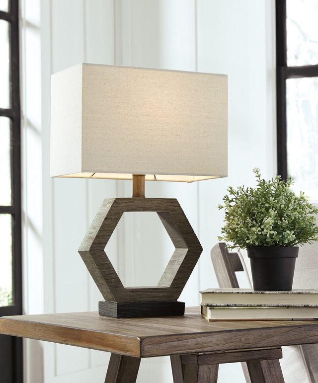 Signature Design by Ashley® Marilu Gray Poly Table Lamp-2