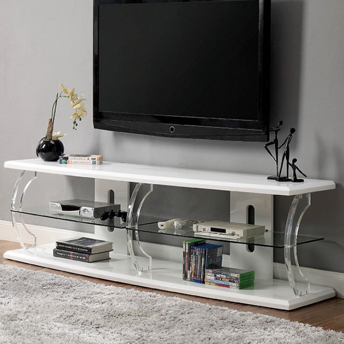 clear tv stand table