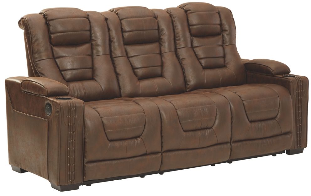 Signature Design by Ashley® Owner's Box Thyme Power Reclining Sofa with Adjustable Headrest