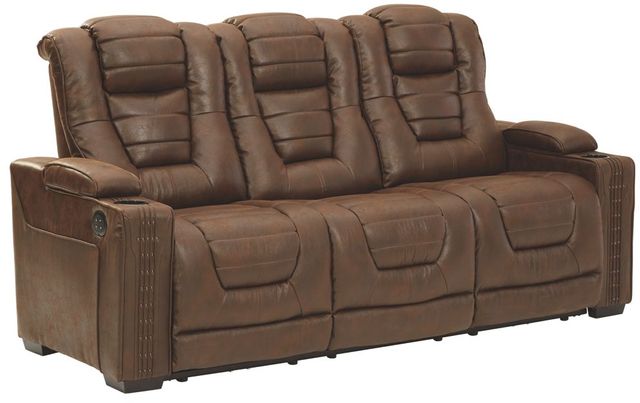 Signature Design by Ashley® Owner's Box Thyme Power Reclining Sofa with Adjustable Headrest 0