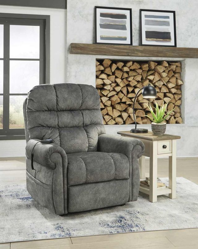 Signature Design by Ashley® Mopton Chocolate Power Lift Recliner 8
