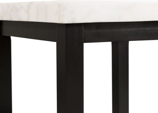 Elements International Marcello Black End Table with White Marble Top-3