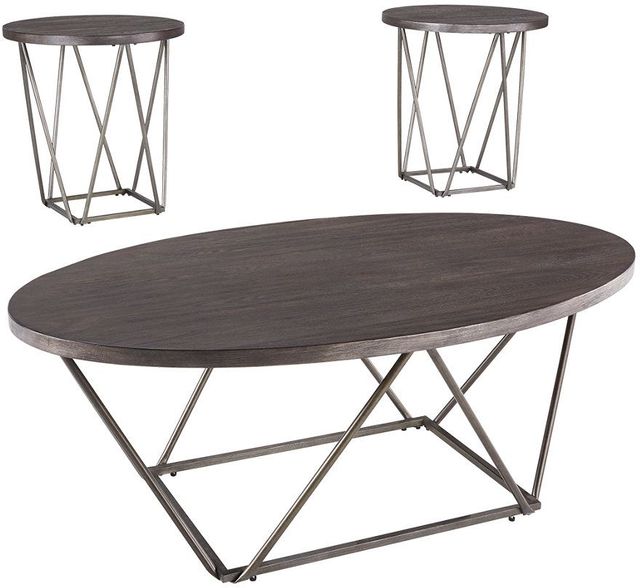 Signature Design by Ashley® Neimhurst 3-Piece Dark Brown Occasional Table Set