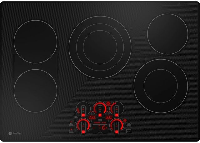 GE Profile™ 30" Stainless Steel/Black Built-In Electric Cooktop-1