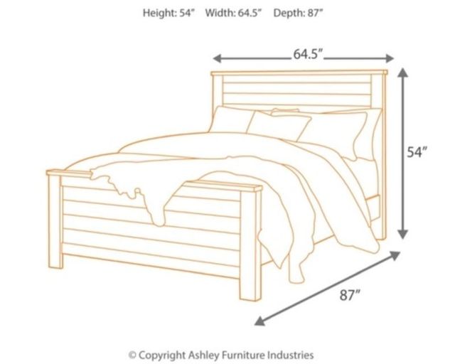Signature Design by Ashley® Willowton Whitewash Queen Panel Bed 2