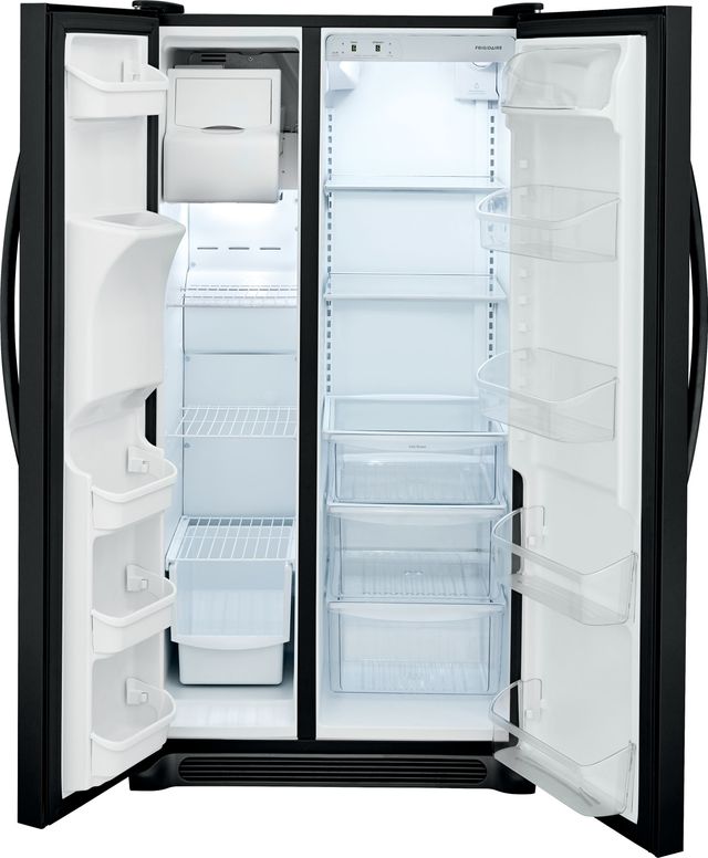 Frigidaire® 25.5 Cu. Ft. Ebony Black Standard Depth Side By Side Refrigerator 1