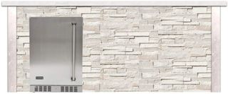 Coyote® 8' Stacked Stone/Modern White Outdoor Refrigeration Bar Island