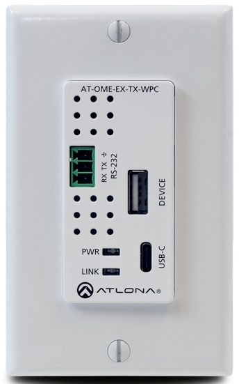 Atlona® Omega™ Wallplate Transmitter for USB-C 1