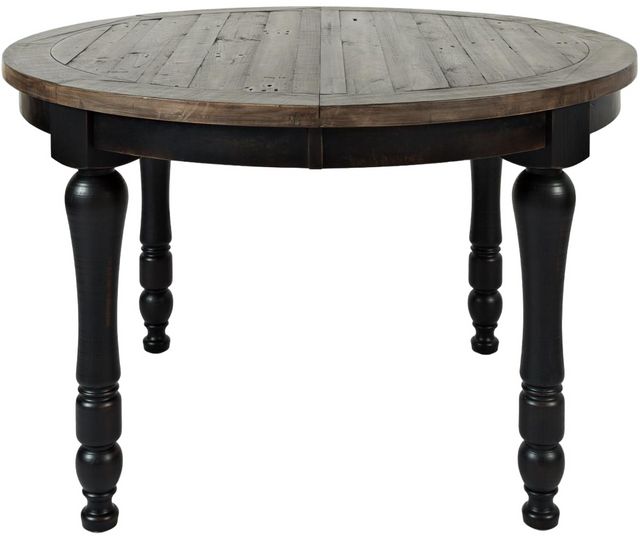 Jofran Inc. Madison County Brown Round to Oval Dining Table with Vintage Black Base-2