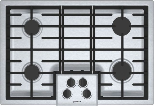 Bosch 500 Series 30" Stainless Steel Gas Cooktop 0