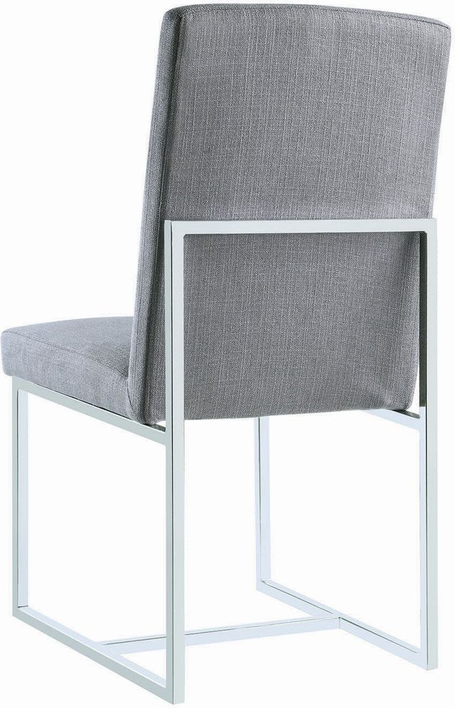 Coaster® Mackinnon Set of 2 Grey And Chrome Upholstered Side Chairs 3