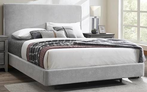 Crown Mark Nirvana Gray Upholstered King Panel Bed | Adams Furniture ...