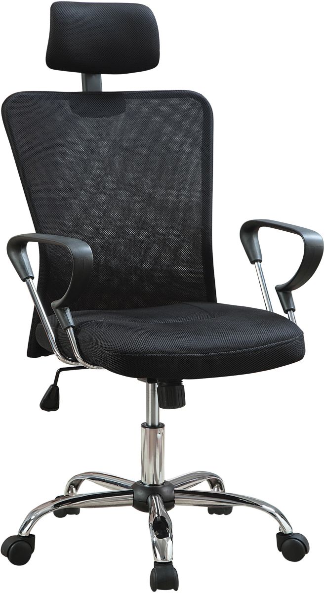 Coaster® Black And Chrome Mesh Back Office Cair 
