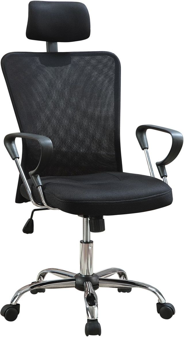 Coaster® Black And Chrome Mesh Back Office Cair -0