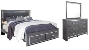 Signature Design by Ashley® Lodanna 3-Piece Gray Full Panel Storage Bed Set