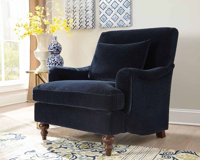 Coaster® Midnight Blue Upholstered Accent Chair With Turned Leg 1