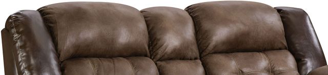 HomeStretch Fenway Espresso/Taupe Reclining Loveseat with Console 1