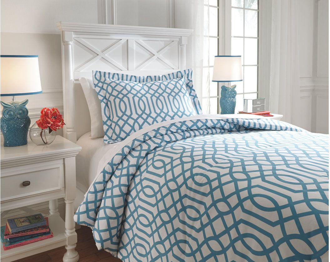 Signature Design by Ashley® Loomis Aqua 2-Piece Twin Comforter Set