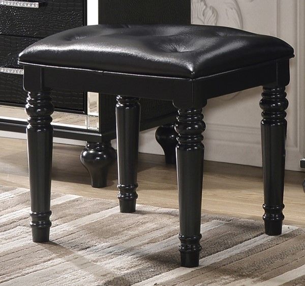 New Classic® Furniture Valentino Black Dressing Table Stool 0