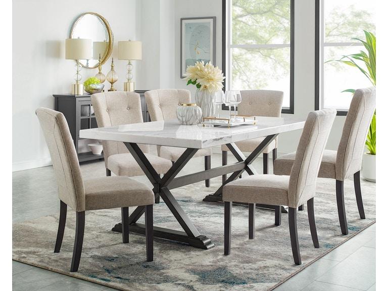Elements Lexi Marble Dining Table & Six Side Chairs