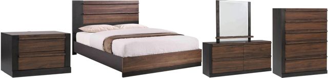Coaster® Azalia 5-Piece Black/Walnut Eastern King Bedroom Set