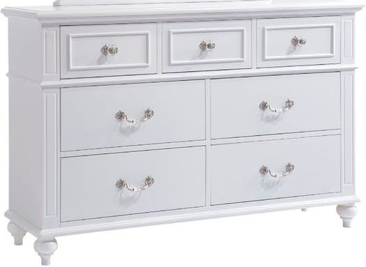 Elements International Alana Youth White Twin Bed, Dresser, Chest, Nightstand and Mirror 6